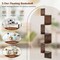 Costway 1/2 PCS 5-Tier Floating Bookshelf with Safe Round Edge Space-Saving Plant Display Shelf Brown/White/Gray